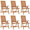 vidaXL Folding Chairs 6 pcs Solid Wood Eucalyptus