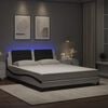 vidaXL Bed Frame with LED without Mattress "Zadar" White and Black 160x200 cm
