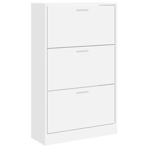 vidaXL Shoe Cabinet White 63x24x103 cm Engineered Wood