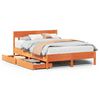 vidaXL Bed Frame without Mattress Wax Brown 150x200 cm King Size Solid Wood Pine