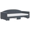 vidaXL Daybed with Trundle and Mattresses Dark Grey 90x190 cm Velvet