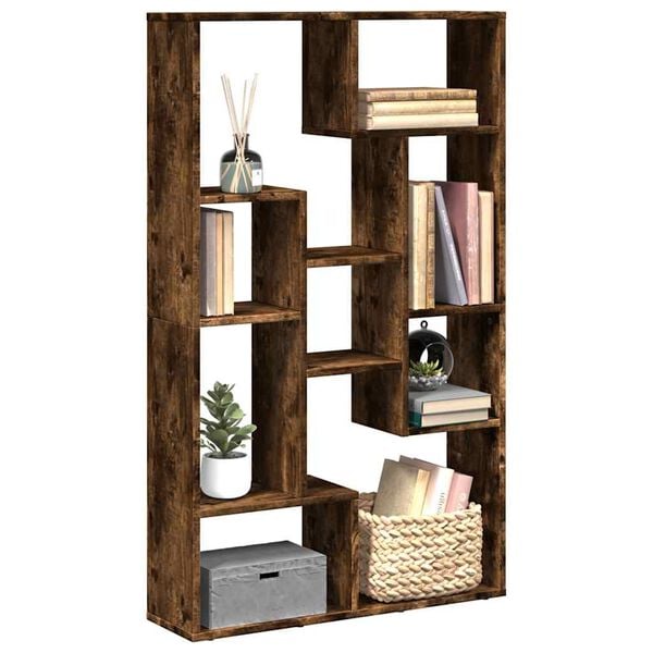 vidaXL Bookcase Smoked Oak 72x20x120.5 cm Engineered Wood