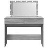 vidaXL Dressing Table with LED Grey Sonoma 100x40x120 cm