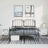 vidaXL Metal Bed Frame without Mattress with Footboard Black 135x190cm