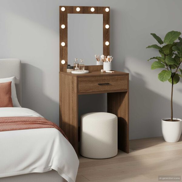 vidaXL Dressing Table Brown Oak 50 x 41 x 135 cm Engineered wood
