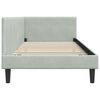 vidaXL Corner Bed Frame Light Grey 90 cm x 200 cm Velvet