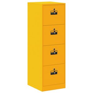 vidaXL File Cabinet with Drawer 2 pcs Mustard Yellow 44 x 50 x 139 cm