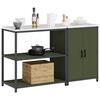 vidaXL Kitchen Storage Set 2 pcs Olive Green Cold-rolled Steel
