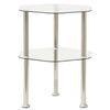 vidaXL 2-Tier Side Table Transparent 38x38x50 cm Tempered Glass