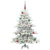 vidaXL Artificial Hinged Christmas Tree White 150 cm PVC and Steel