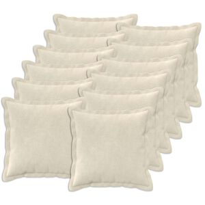vidaXL Cushion Cover 12 pcs HOUTEN Cream 40 x 40 cm Microfiber Fleece