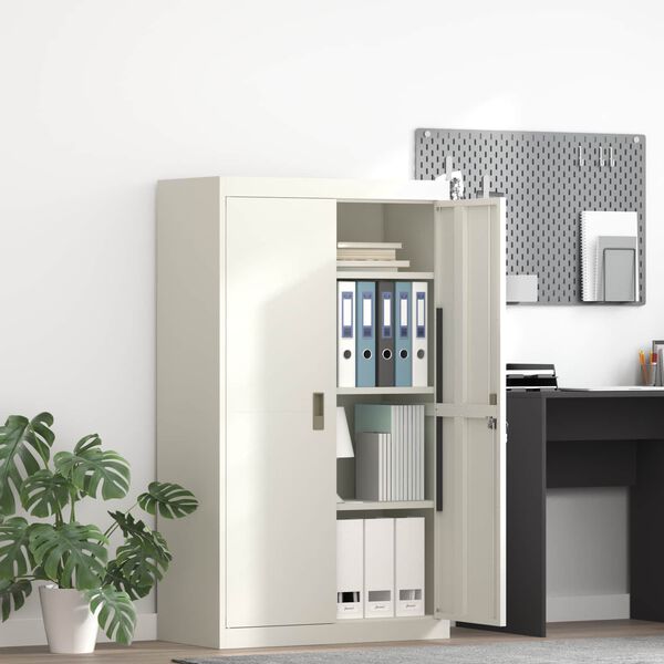 vidaXL Storage Cabinet 2 pcs White 80 x 40 x140 cm Steel
