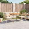 vidaXL 5 Piece Garden Dining Set with Cushions Beige Poly Rattan