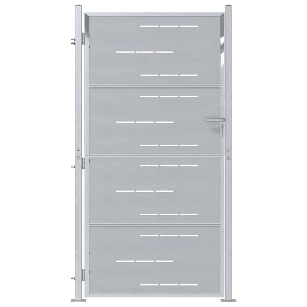 vidaXL Garden Gate with Lock Silver 96 x 180 cm Stainless Steel
