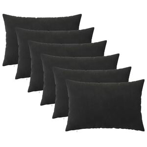 vidaXL Cushion with Pillow HEERLEN 6 pcs Black Velvet