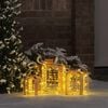 vidaXL Gift Box with 60 LEDs 3 pcs Warm white 20 x 20 x 20 cm PET