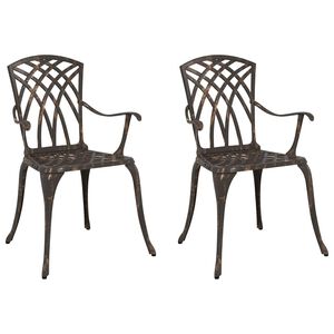 vidaXL Garden Chair 2 pcs Bronze 53 x 51 x 88.5cm Aluminium