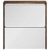 vidaXL Shoe Cabinet with Mirror 2-Layer Smoked Oak 63x17x67 cm
