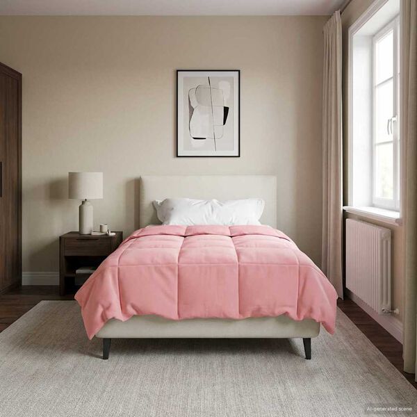 vidaXL Full Year Duvet Quilted Pink 140 x 220 cm Microfiber