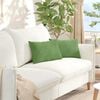 vidaXL Sofa Pillows 2 pcs Light green 50 x 30 cm Corduroy Fabric
