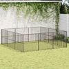 vidaXL Dog Playpen 12 Panels Black Galvanised Steel