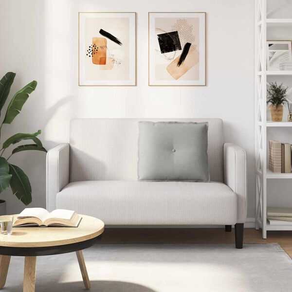 vidaXL Back Pillow Light Grey 60 x 50 cm Microfibre Fabric