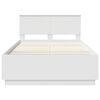 vidaXL Bed Frame with Headboard White 135 x 190 cm Engineered Wood