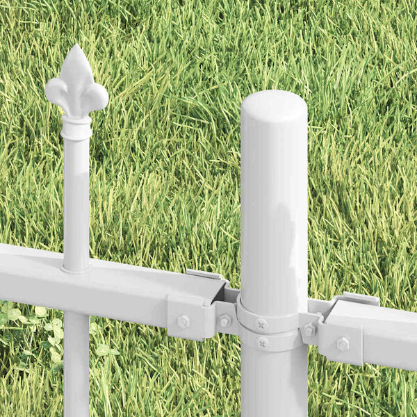 vidaXL Garden Fence White 240 x 165 cm Powder-coated steel
