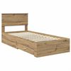 vidaXL Bed Frame with Drawer Artisan Oak 90 x 190 cm Engineered Wood