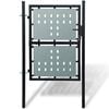 vidaXL Black Single Door Fence Gate 100x175 cm