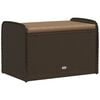 vidaXL Storage Bench with Cushion Brown 80x51x52 cm Poly Rattan