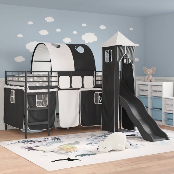vidaXL Kids'Loft Bed Frame Black 107 x 200 cm Metal