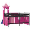 vidaXL Kids' Loft Bed with Tower without Mattress Pink 90x200 cm
