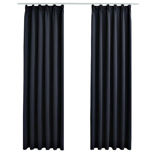 vidaXL Blackout Curtains with Hooks 2 pcs Anthracite 140x245 cm
