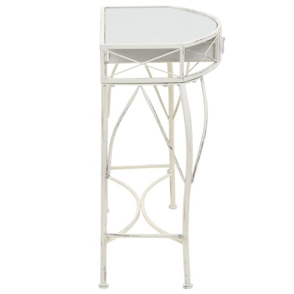 vidaXL Side Table French Style Metal 82x39x76 cm White