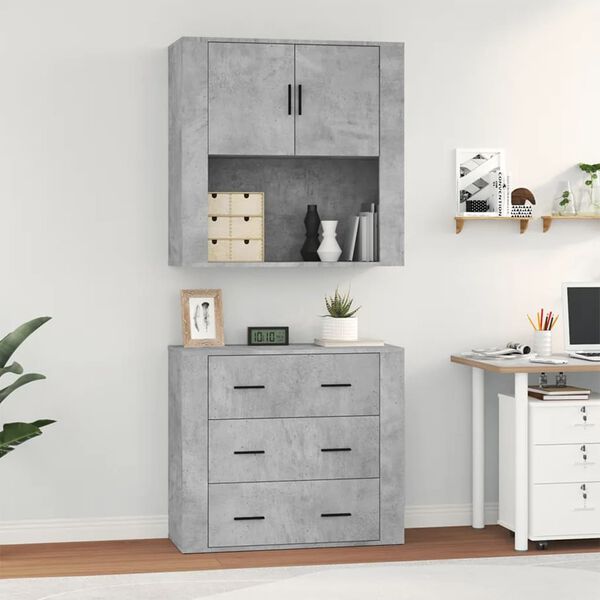 vidaXL Highboard Concrete Grey Engineered Wood