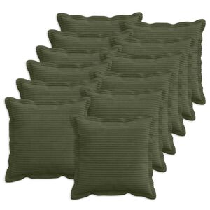 vidaXL Cushion Cover 12 pcs HOUTEN Green 40 x 40 cm Corduroy