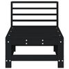 vidaXL Garden Middle Sofa Black Solid Wood Pine