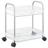 vidaXL Storage Trolley 2-Tier Transparent 37x28x43.5 cm Acrylic