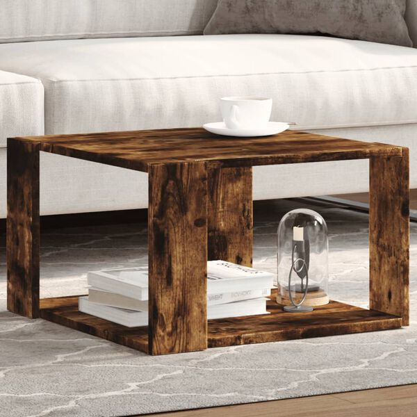 vidaXL Coffee Table Smoked Oak 51.5x51.5x30 cm Engineered Wood