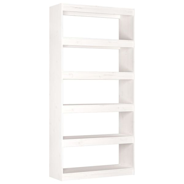 vidaXL Book Cabinet/Room Divider White 80x30x167.4 cm Solid Wood Pine