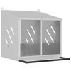 vidaXL Chicken Nesting Box with 2 Compartments Galvanized Silver Metal