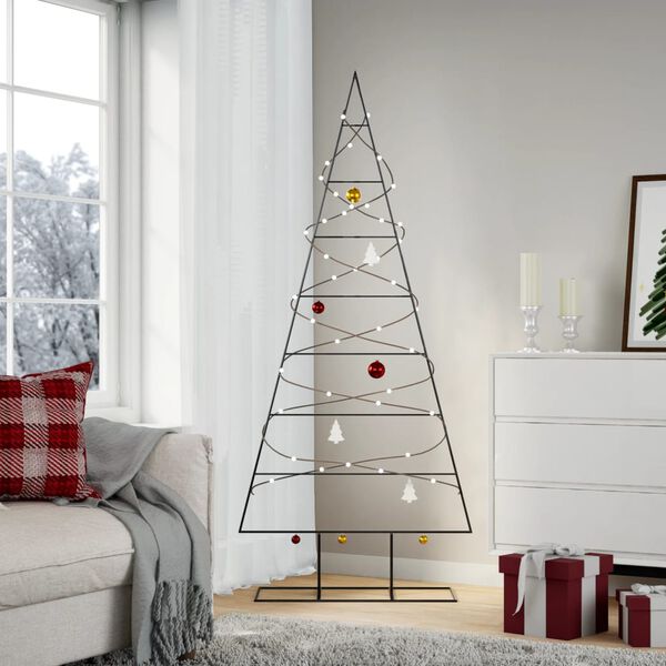 vidaXL Metal Christmas Tree for Decoration Black 180 cm