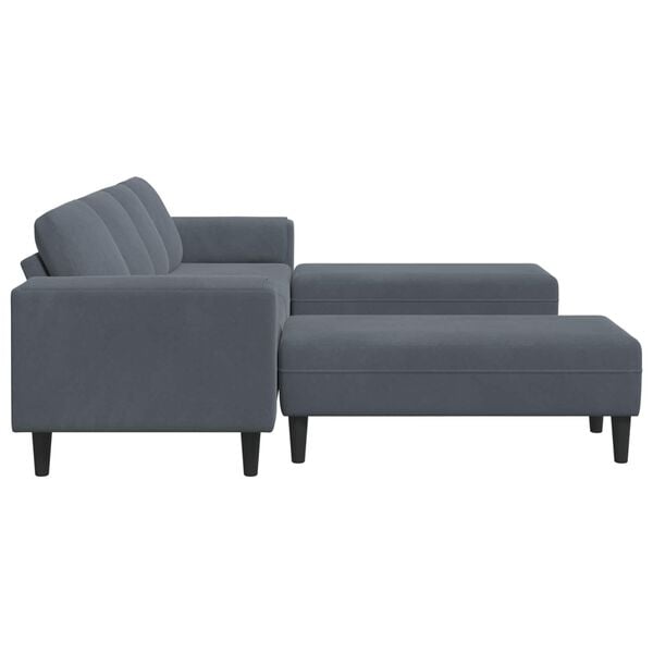 vidaXL Living Room Couch 3 pcs Dark Grey