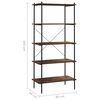 vidaXL 5-Tier Shelving Unit Black and Dark Wood 80x40x163 cm