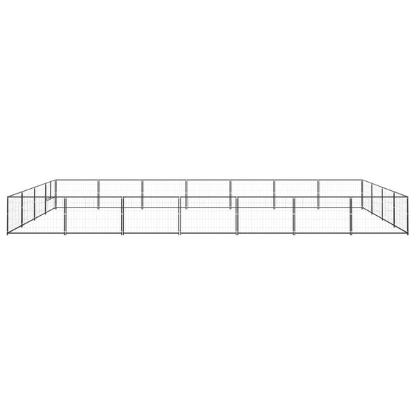 vidaXL Dog Kennel Black 28 m&sup2; Steel