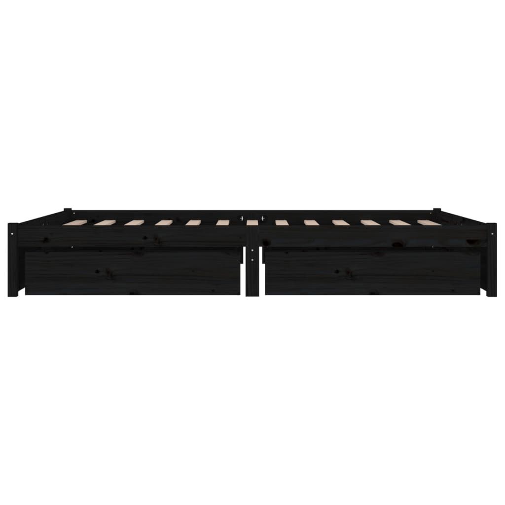 Black twin bed deals frame with drawers
