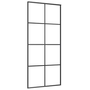 vidaXL Sliding Door Black 90x205 cm ESG Glass and Aluminium