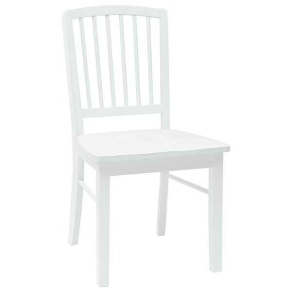 vidaXL Dining Chairs 2 pcs White 50 x 52.5 x 91 cm Solid Rubber Wood