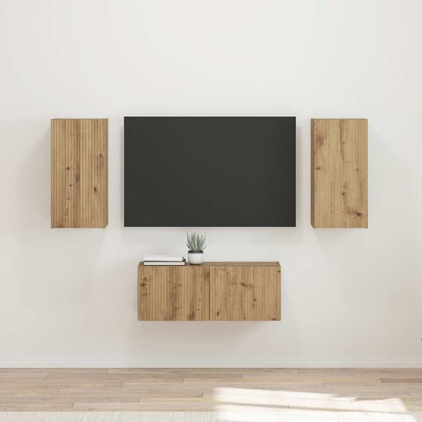 vidaXL TV Cabinet Set Wall-mounted 6 pcs Artisan Oak Engineered Wood